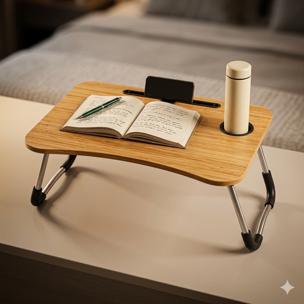 Mesa Notebook Multiuso Ajustavel Portatil Confortavel Versatil Marfim