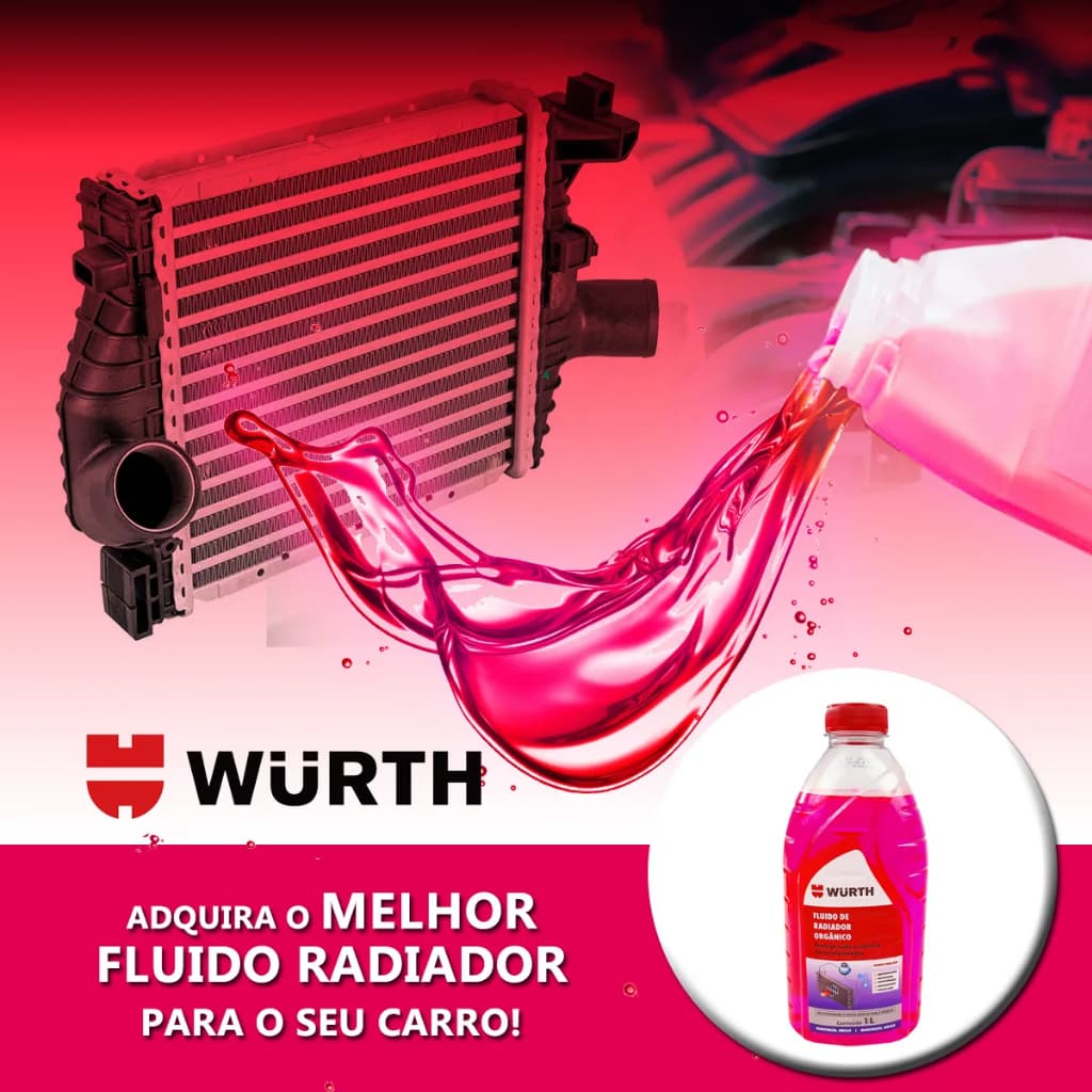 Aditivo Radiador Wurth Rosa Pronto Uso Fluido Arrefecimento Longa Vida Anticorrosivo