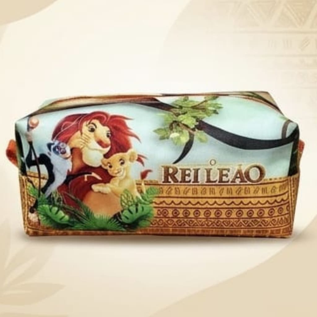 Necessaire Personalizada Rei Leão | Estojo Escolar Infantil | Porta Objetos com Zíper