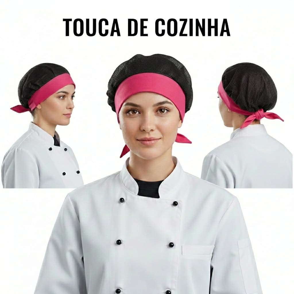 Touca De cozinha Profissional Envio Imediato/Rosa Pink