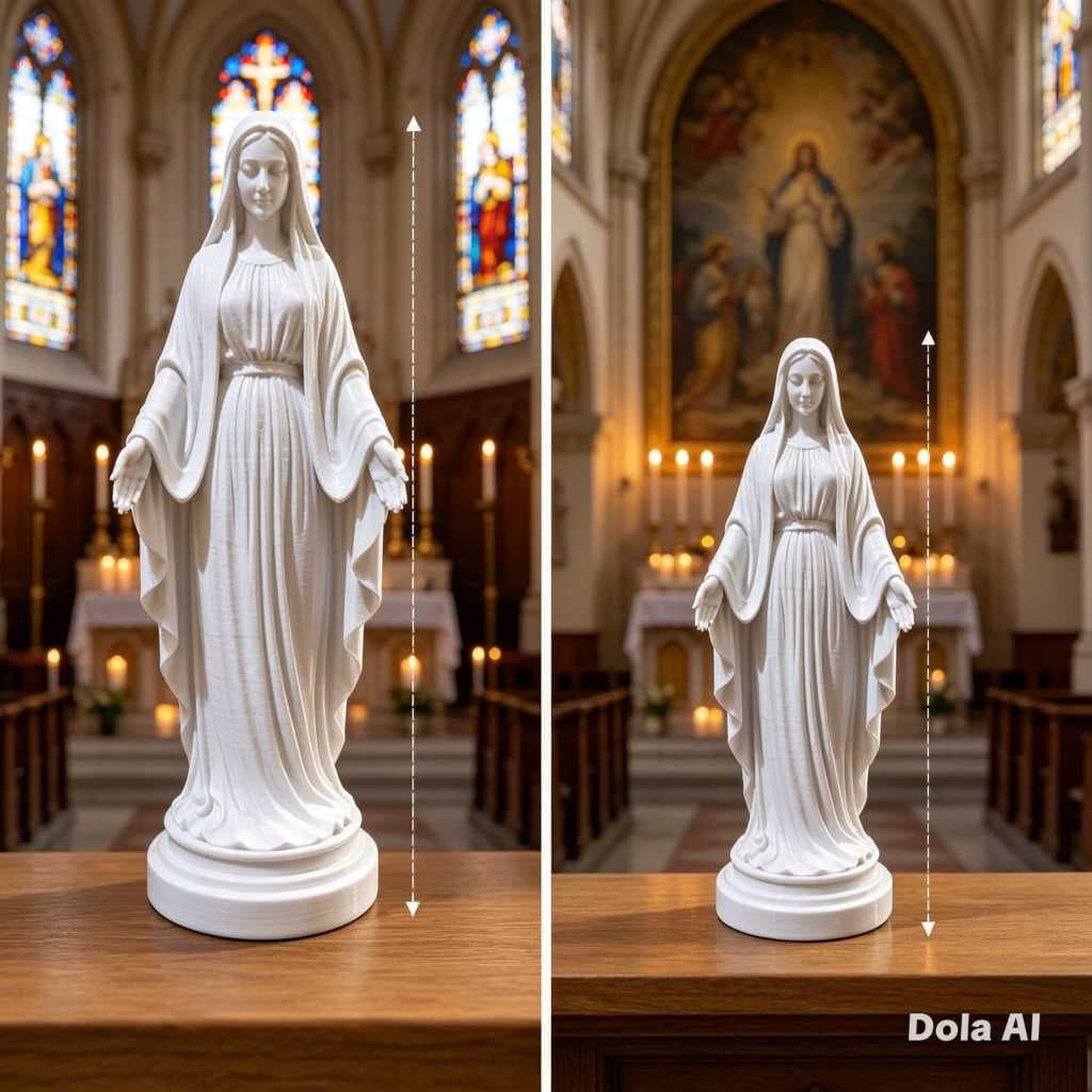 Imagem Nossa Senhora das Graças 15cm e 8cm | Estatueta Católica Decorativa Estatueta Religiosa