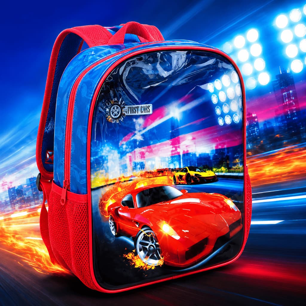 Mochila Infantil Azul Escolar Criança Levar Material Estudar Passeio