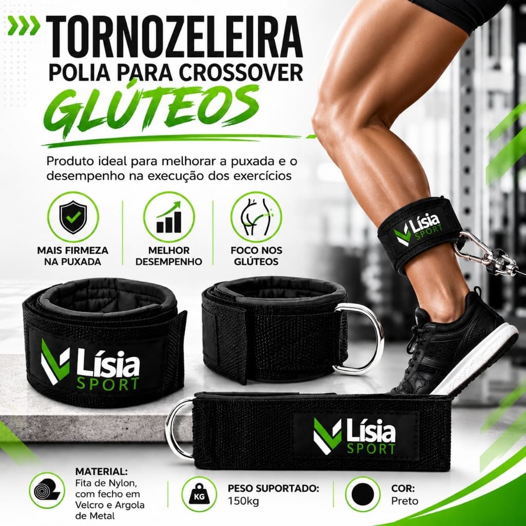 Puxador Glúteos Tornozeleira Crossover Profissional Fortalecimento Estação Musculação Unidade