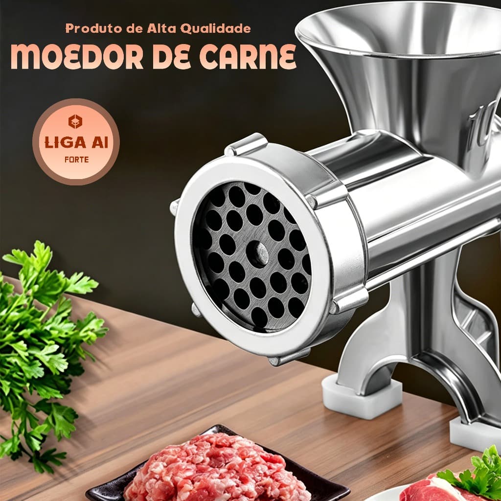 Moedor Manual de Carne em Liga de Alumínio Modelo JHP-12 Dimensões 270x160x95mm P.QIU