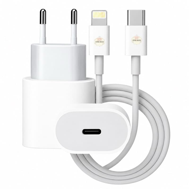 Carregador Fonte e Cabo Super Rapido Compativel Com iPhone 8 X Xr 11 12 13 14 Pro Max Turbo Fonte Tipo C Branco