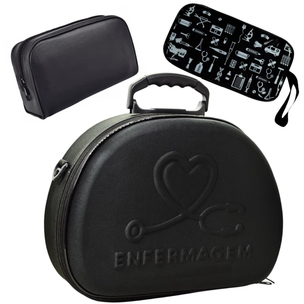 Kit Maleta Médica Bolsinha Case Capinha Aparelho Pressão Estetoscópio Médico Enfermagem Estágio