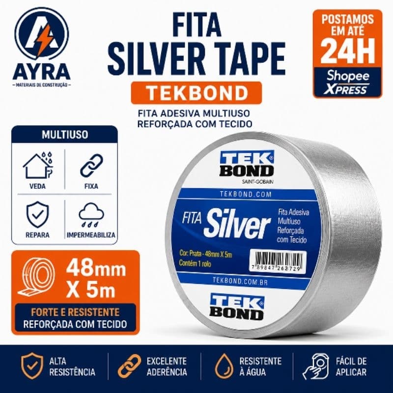 FITA SILVER TAPE - 48x5m - TEKBOND