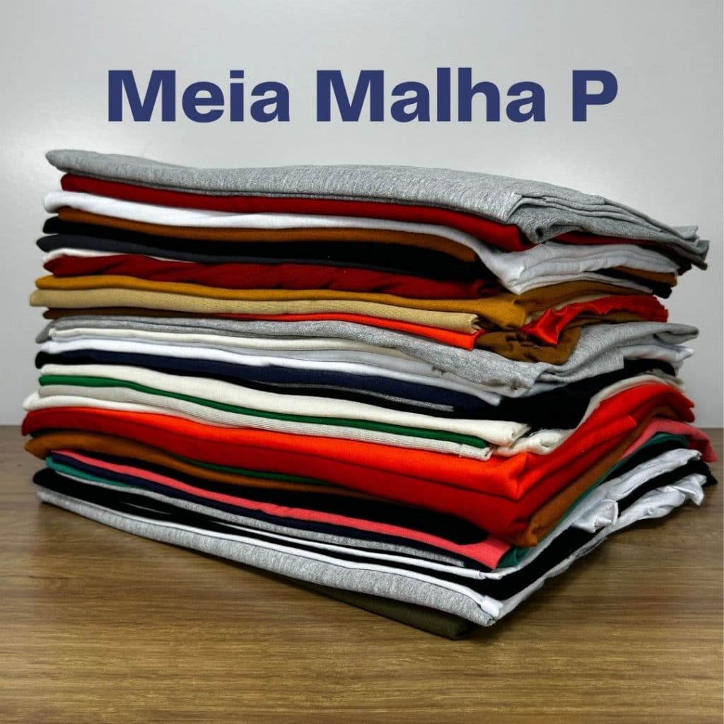 Retalho Meia Malha P - Lisa para infantil moda íntima - Cores Sortidas Peças de até 80cm P