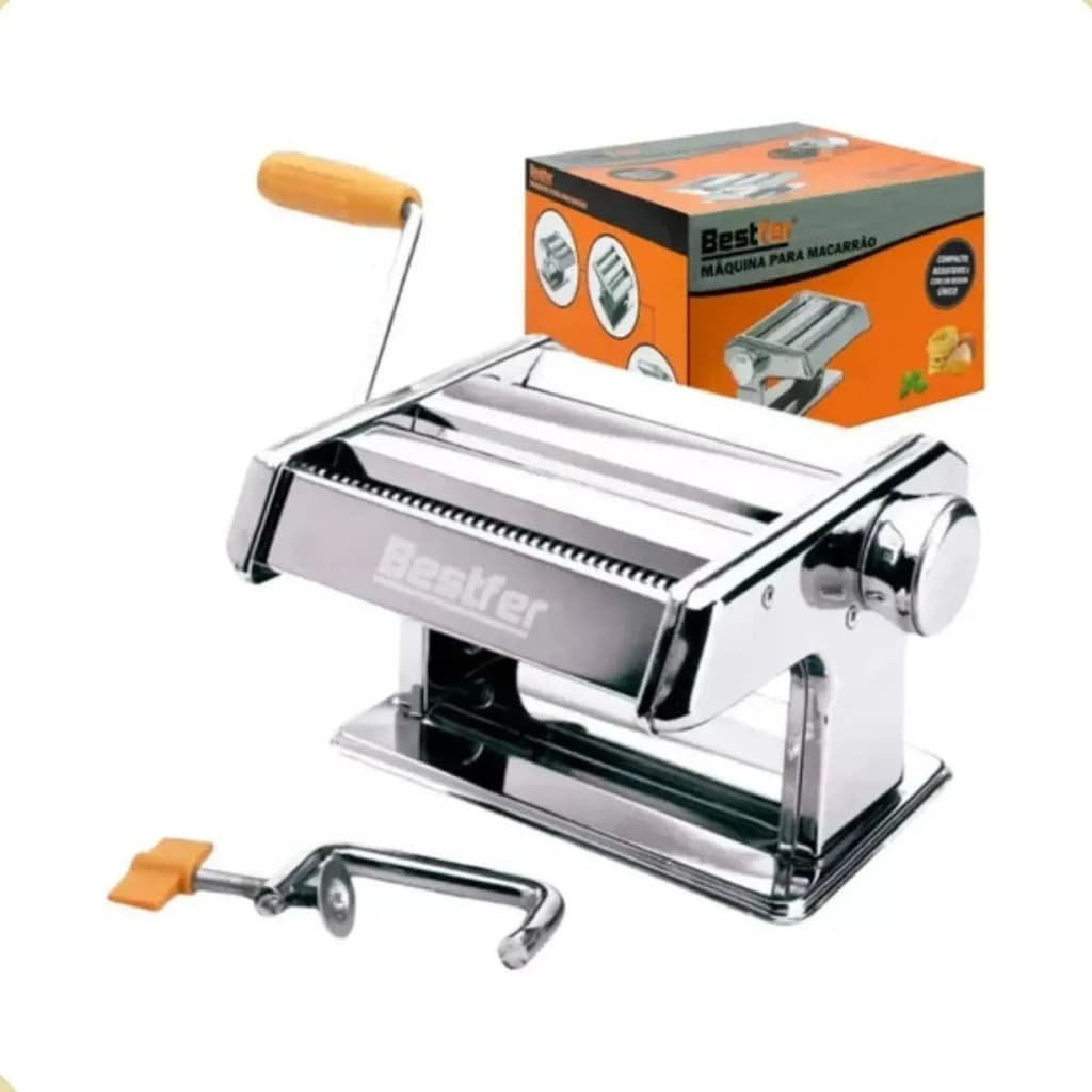 Cilindro Massas Aço Inox Massa Máquina De Macarrão Bestfer 0 Cromada