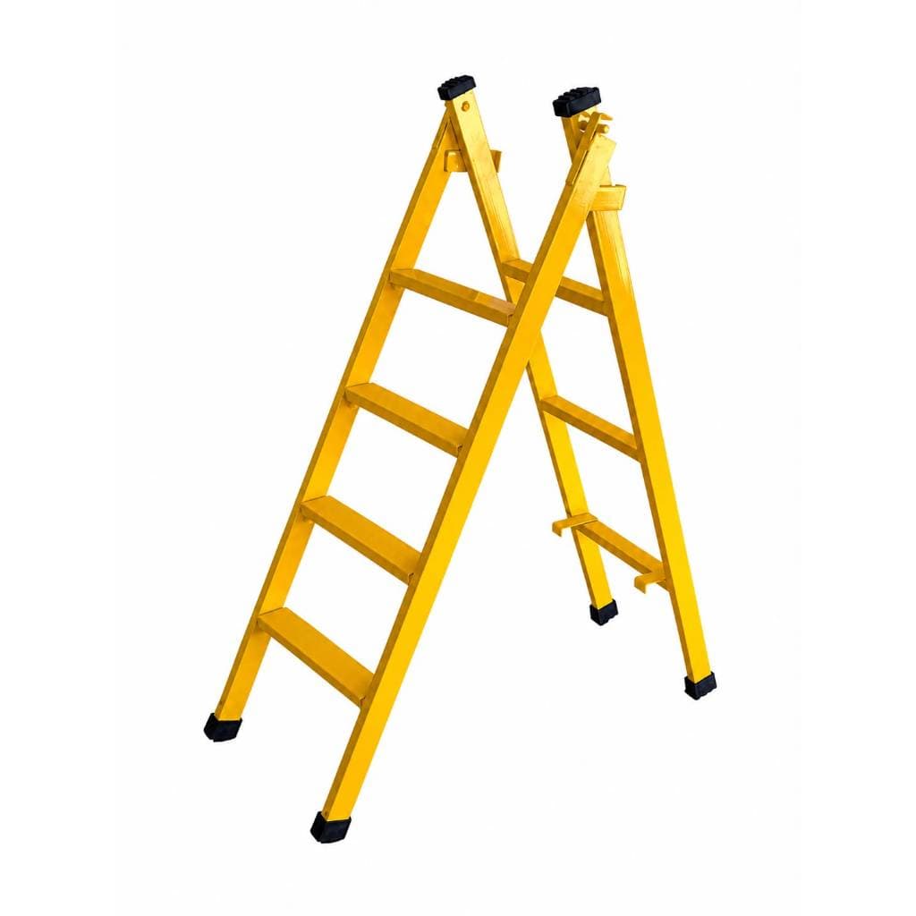 Escada Extensiva 4 Degraus Metal Aço Reforçado 3 em 1 Multiuso LeDu Metais