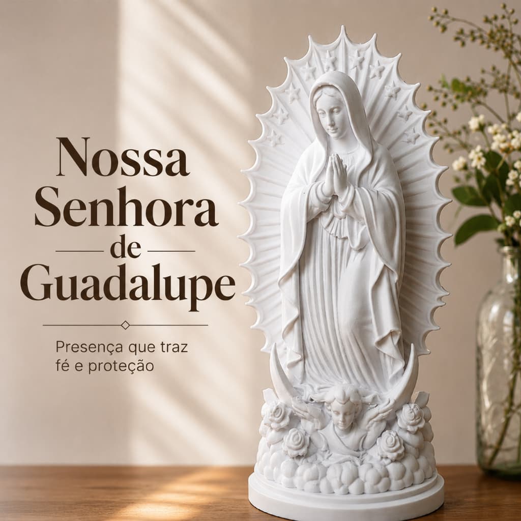 Imagem Nossa Senhora de Guadalupe 17cm Escultura Religiosa Presente Católico Altar