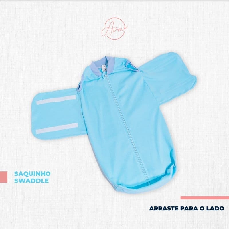 Saco de Dormir Bebe com Abas (Reflexo de Moro) 100% Algodao Suedine