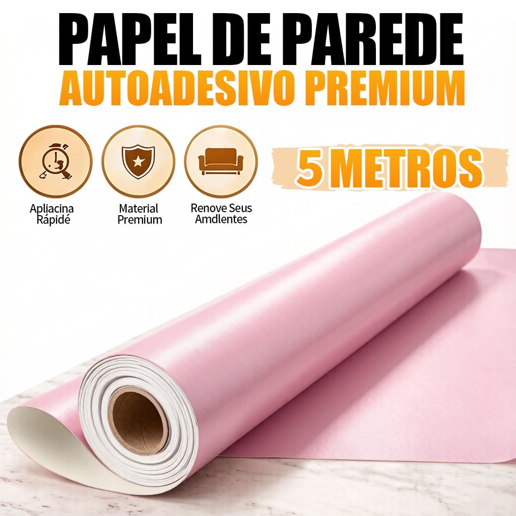 Papel Adesivo Decorativo Impermeável Fácil de Aplicar para Sala Quarto Cozinha Escritório Móveis 5m x 45cm