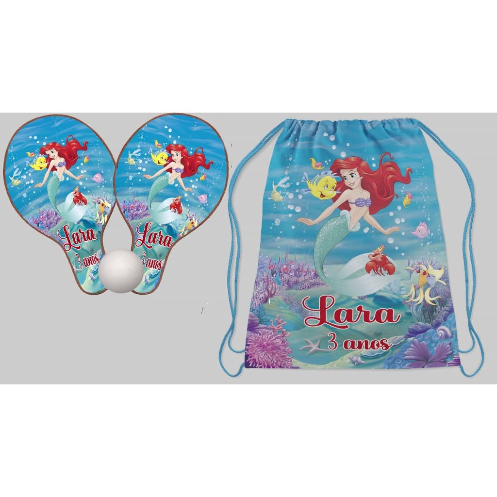 KIT MOCHILA E RAQUETE PERSONALIZADA TODOS OS TEMAS LEMBRANCINHAS INFANTIL