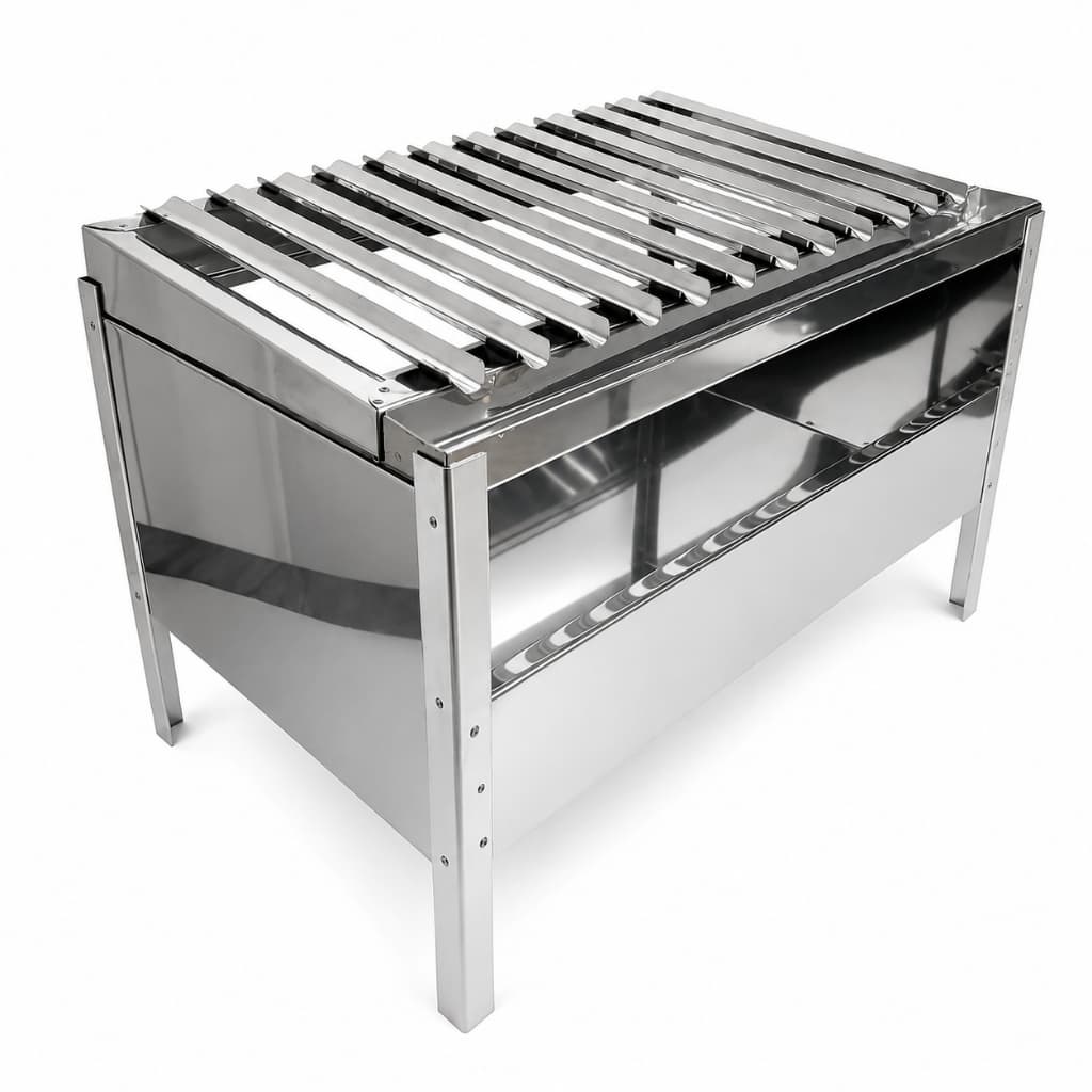 Mini Churrasqueira Movel Parrilla Argentina  Portátil Inox Bancada Camping Campeira