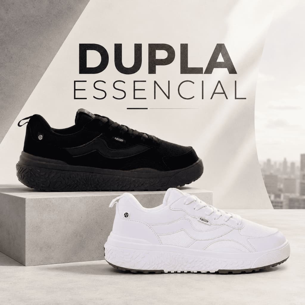KIT 2 PARES Tênis Masculino e Feminino Streetwear Casual Conforto Macio Leve Oferta Top 34/43