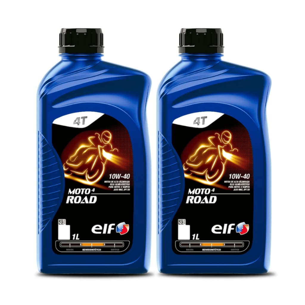 Kit 2 Óleo 10w-40 Semissintético Elf Moto 4 Road Yamaha Suzuki Haojue Kawasaki Bmw Triumph Harley Davidson