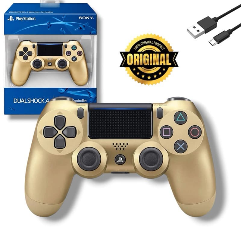 Controle Original Dualshock 4 Sony Ps4 - Sem fio Dourado