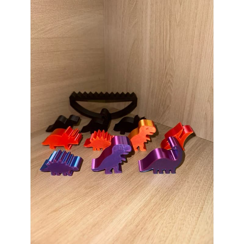 Kit jogo de Equilibrio 3D, 10 dinossauros coloridos, Acabamento Premium.