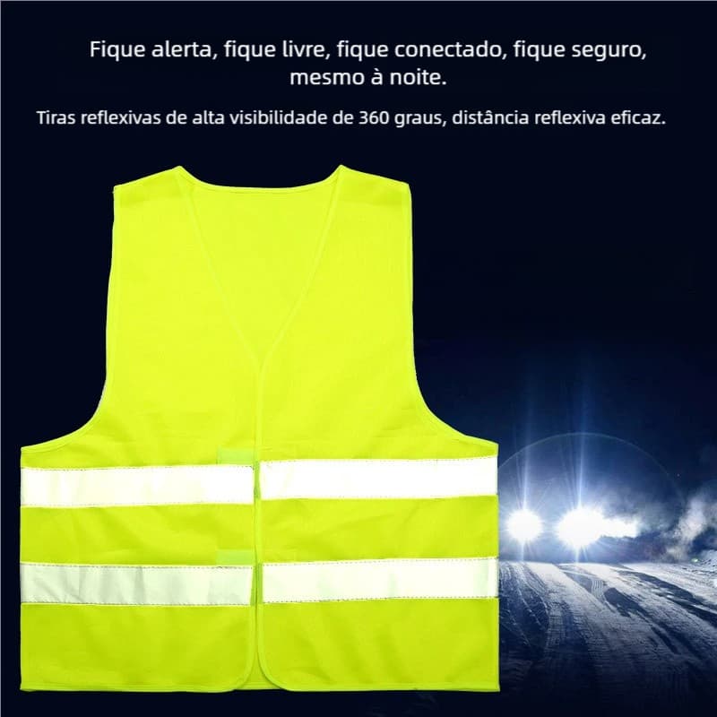 Colete Refletivo Segurança Sinalização Obra Transito Blusão