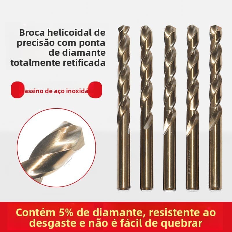 Kit 10 Brocas Espirais Carboneto Titânio 6-12mm Para Fura Tudo