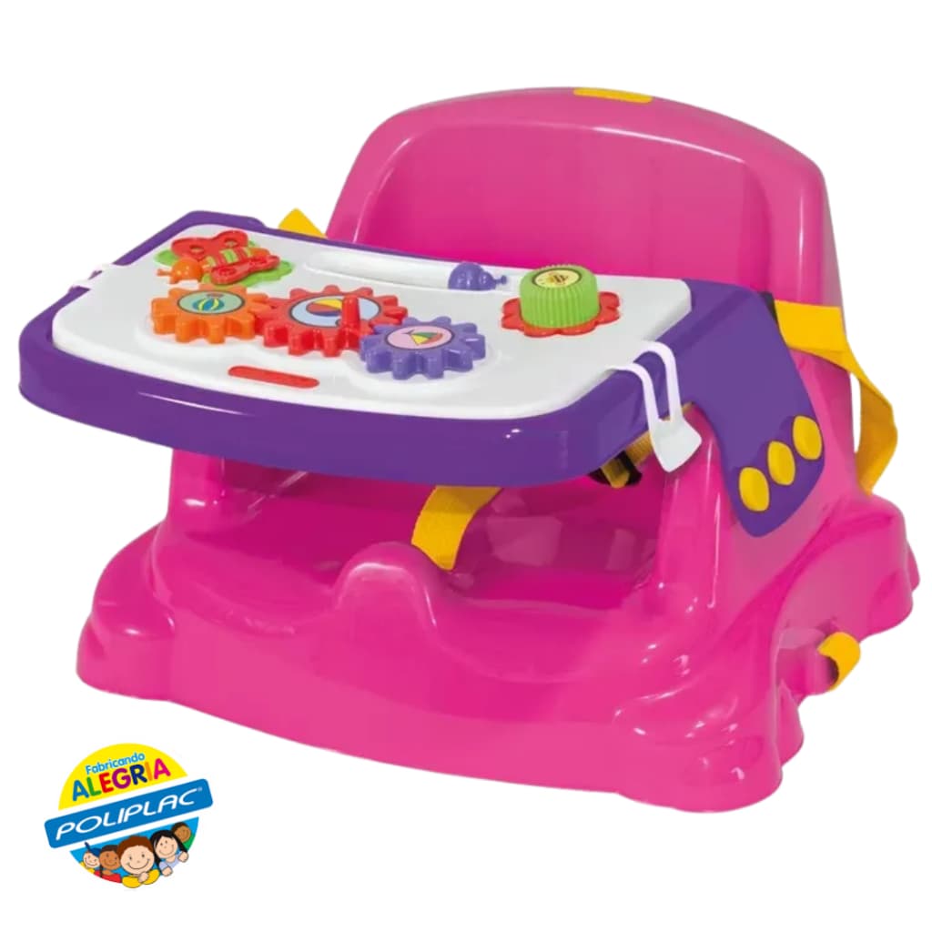 Cadeirinha de Alimentação Infantil Rosa – Poliplac | Até 25 kg | Meninas