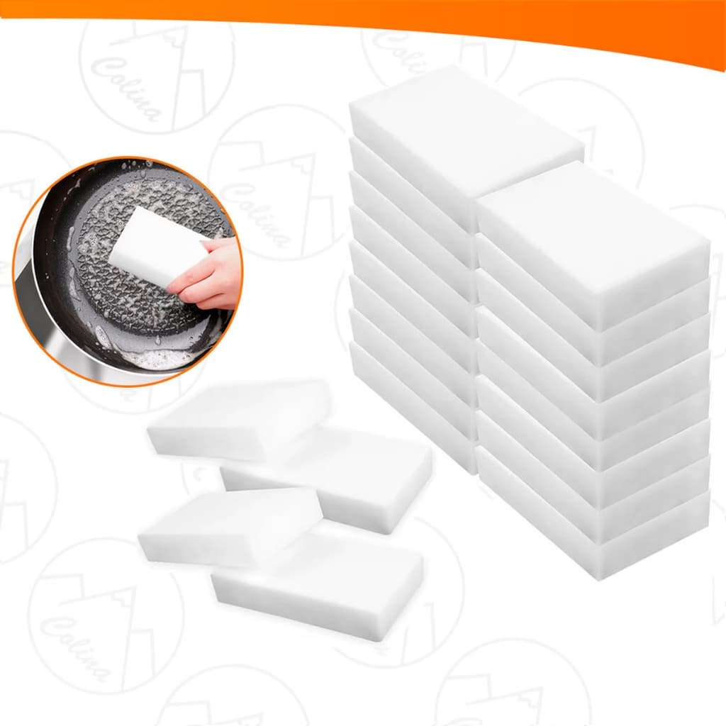 Kit 5/10/20/50 Esponja Mágica Branca de Melamina Tira Manchas Riscos Mágica Importadora Util
