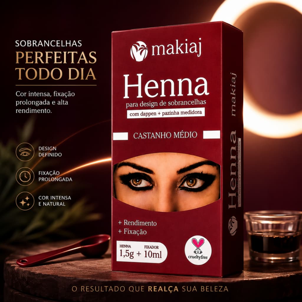 Henna para Sobrancelha Makiaj com Fixação + Rendimento