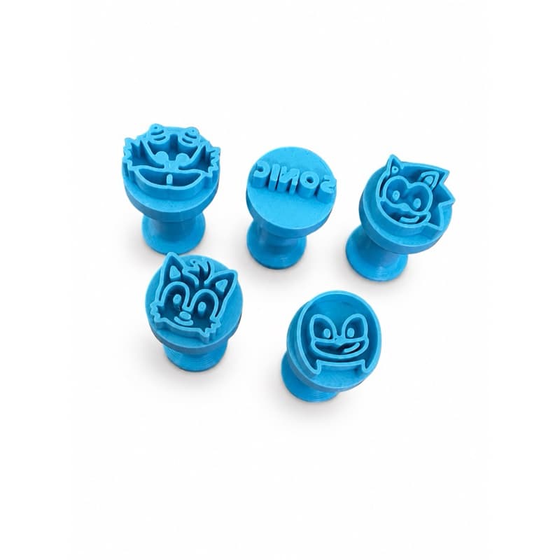 Kit 5 Carimbos Sonic para Doces e Biscoitos | Carimbo para Brigadeiro, Pasta Americana e Confeitaria | Impressão 3D