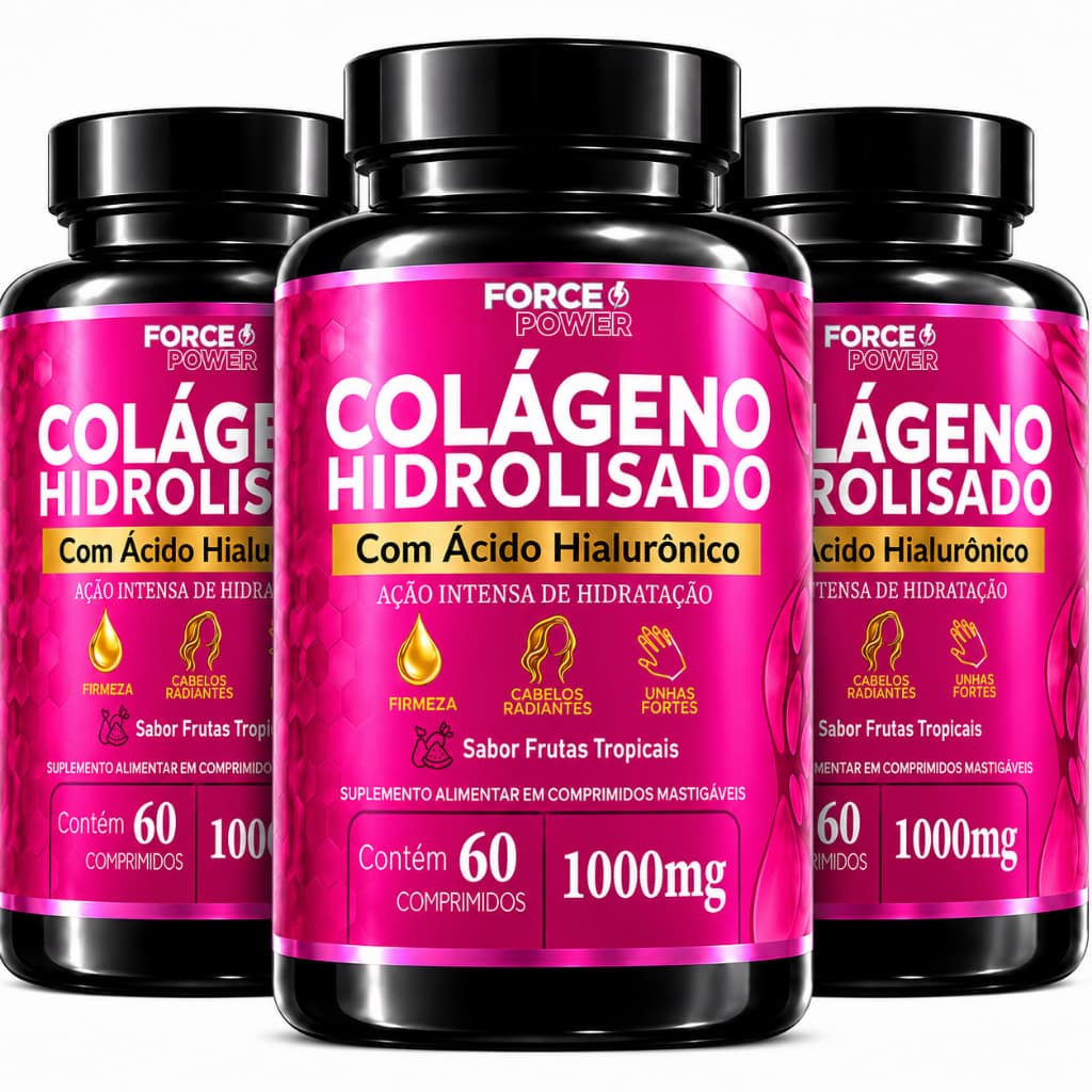 Colageno Hidrolisado com Ácido Hialurônico 1000 mg para Unhas Pele Cabelo - ENVIO IMEDIATO