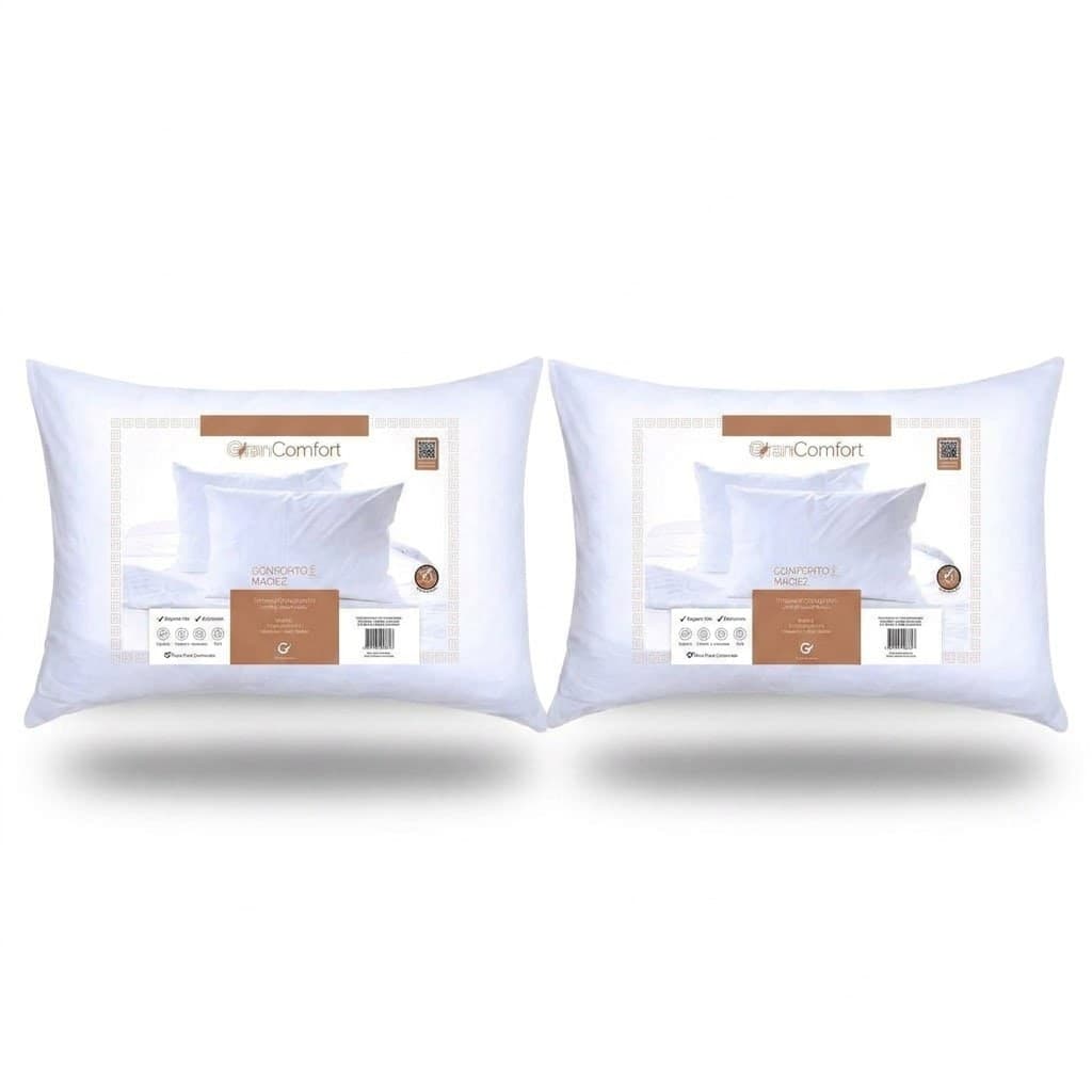 Kit 2 Travesseiro Confortavel GranComfort Macio Antialérgico Ortopedico Premium Luxo