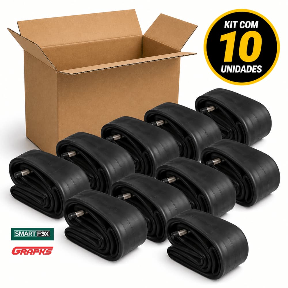 Kit 10 Câmara de Ar Aro 17 - 10 unidades (460-17) Traseiro para Moto Honda Bros 125 150