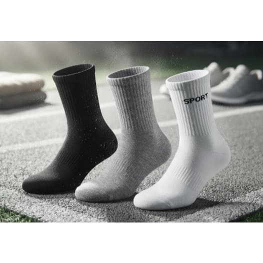 Kit 3 Pares de Meia em Algodão Masculina Cano Alto SPORT