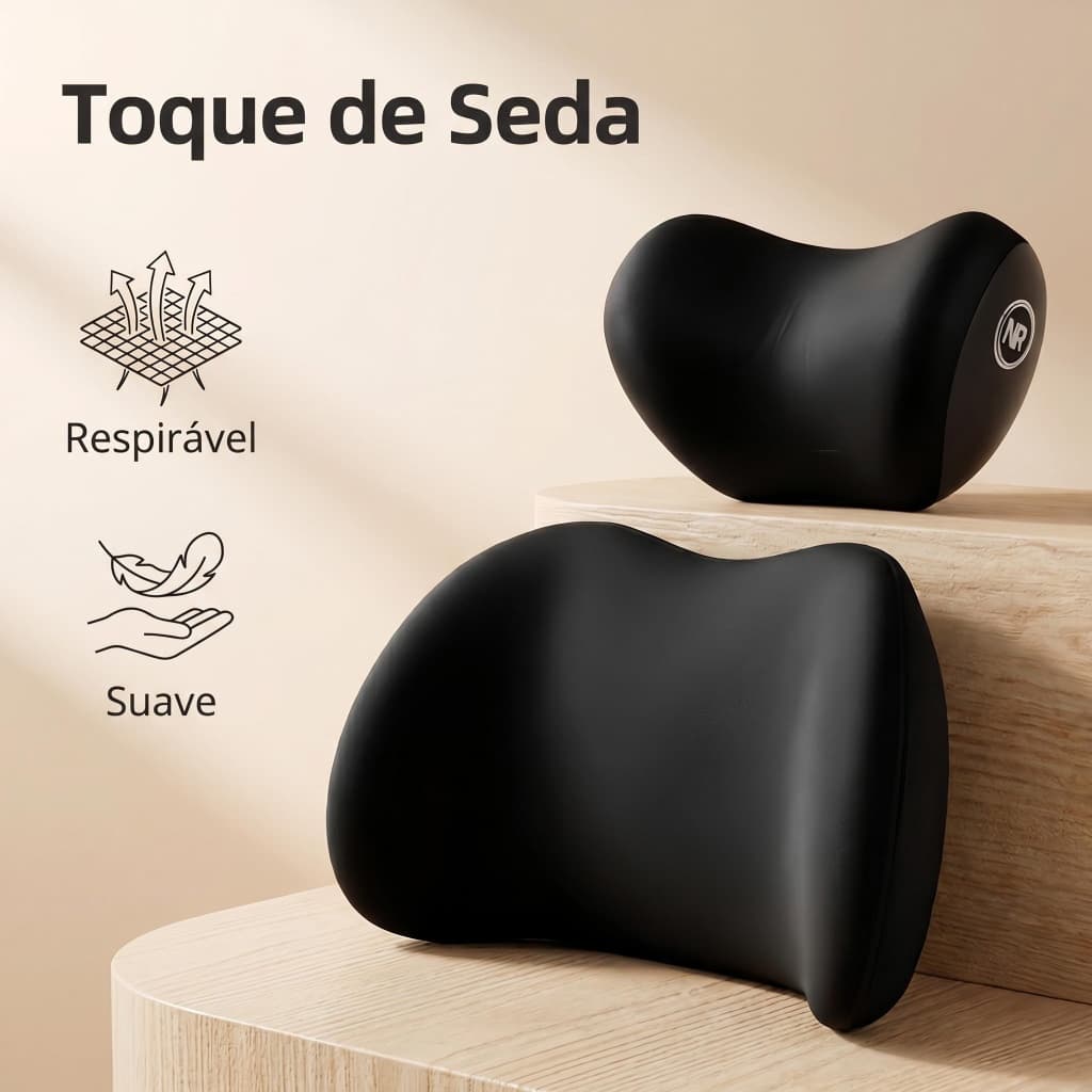 Almofada Cervical de Pescoço e Suporte Lombar Veicular Ortopédico Premium