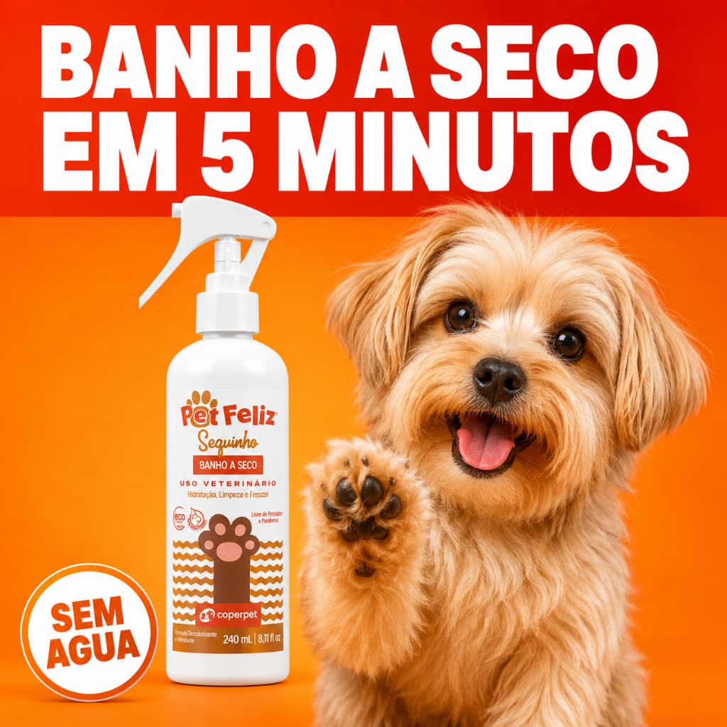 Spray Pet BANHO A SECO | Sequinho Pet FELIZ | Banho em 5 minutos | Deixe Seu Pet Cheiroso!