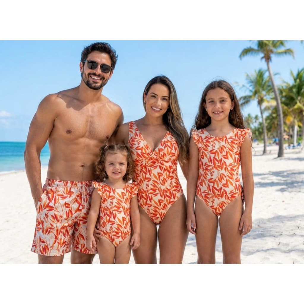Kit Família ; Moda Praia Família; Tal mãe, tal filho; Biquínis mãe e filha ; Sungas Pai e Filho