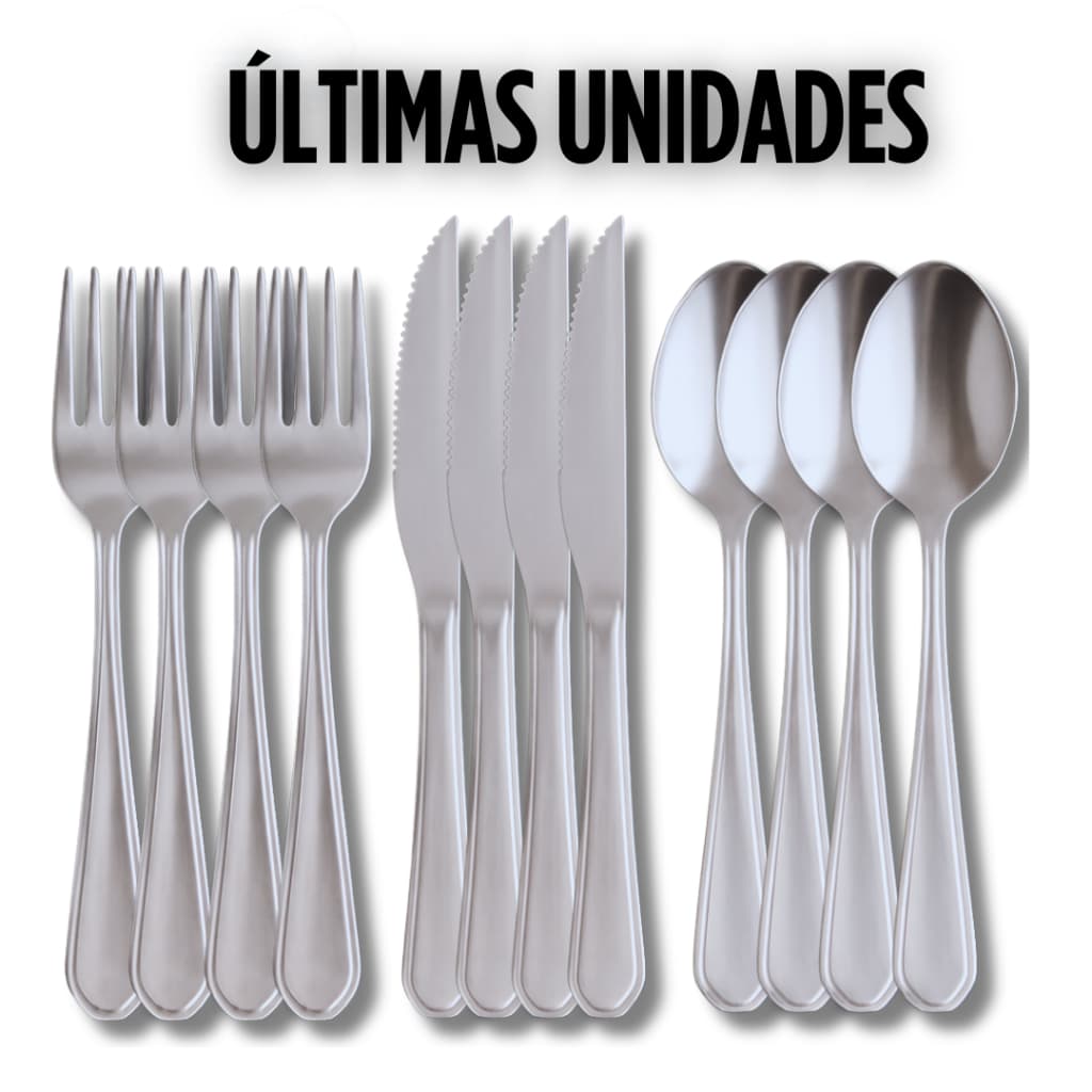 JOGO DE TALHERES QUALITY HOUSE AÇO INOX 18 PEÇAS - 6 GARFOS 6 FACAS 6 COLHERES