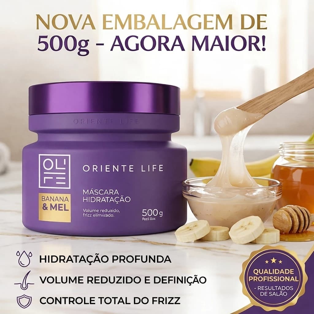 Máscara Banana e Mel Oriente Life 500g