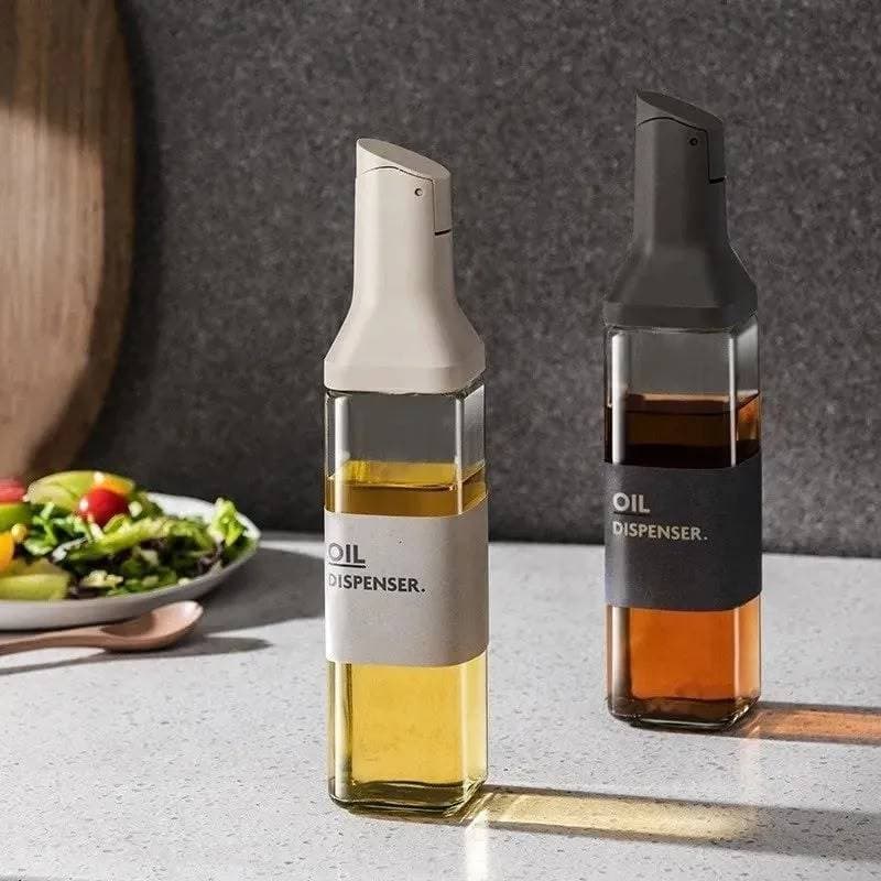 Galheteiro de Vidro 500ml com Bico Dosador para Azeite, Óleo e Vinagre Reutilizável
