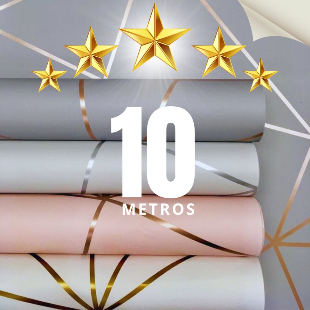 Papel De Parede Adesivo De Parede 10m x 0,45cm Lavável Geometrico Para Decoração De Quarto Sala Zara Linha Premium