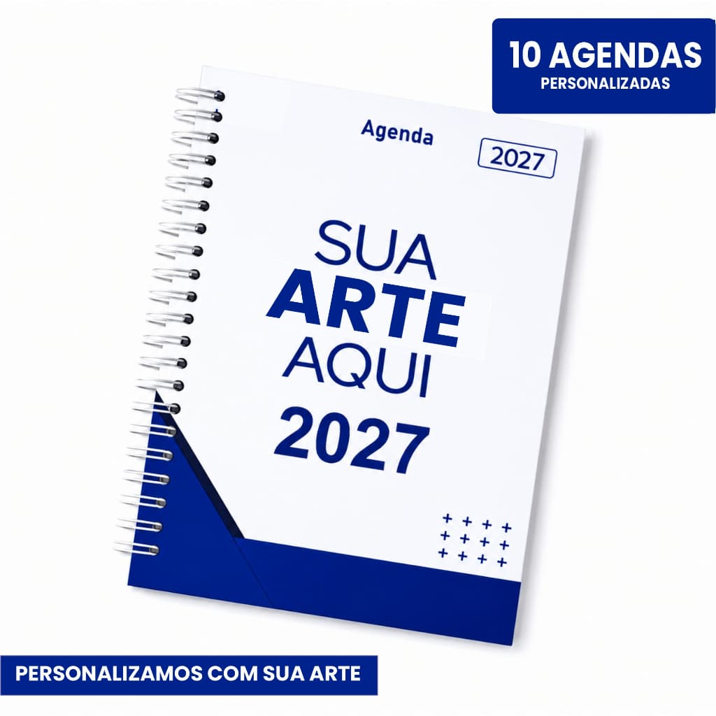Agenda 2027 Personalizadas com sua Arte - Brinde - Empresa - Loja - 10 Unidades