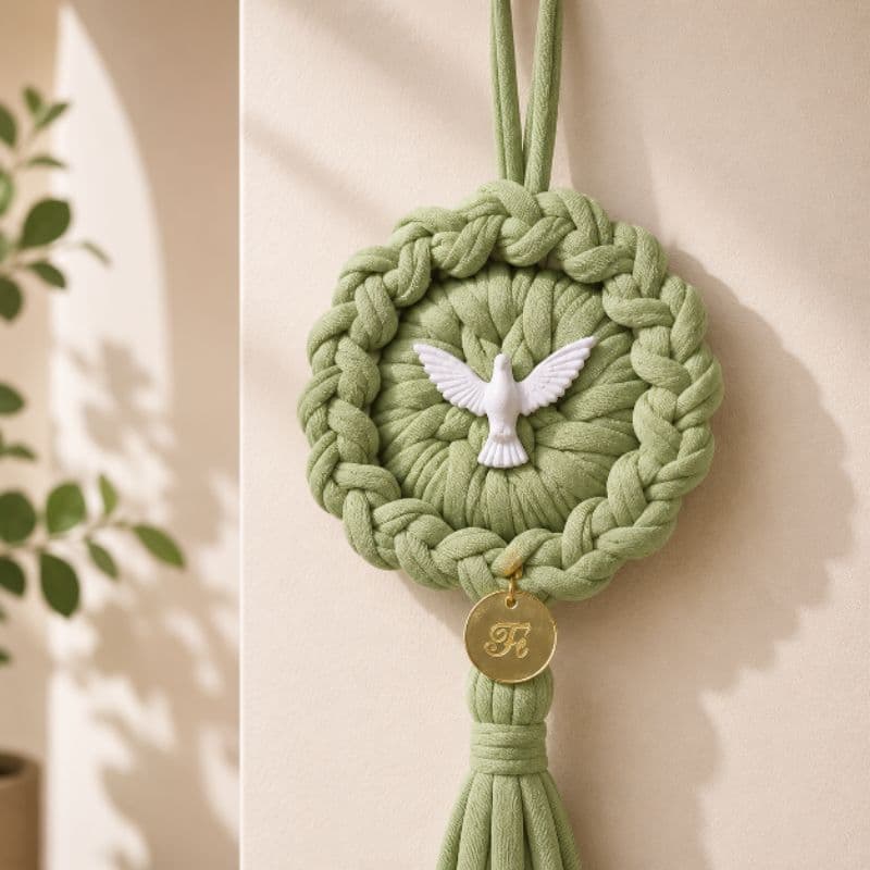 Mandala Divino Espírito Santo com tag - Decoração Enfeite para Portas e Paredes