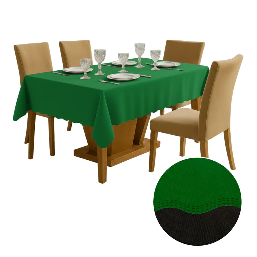 TOALHA DE MESA OXFORD C/BORDADO ULTRASSONICO 8 LUGARES