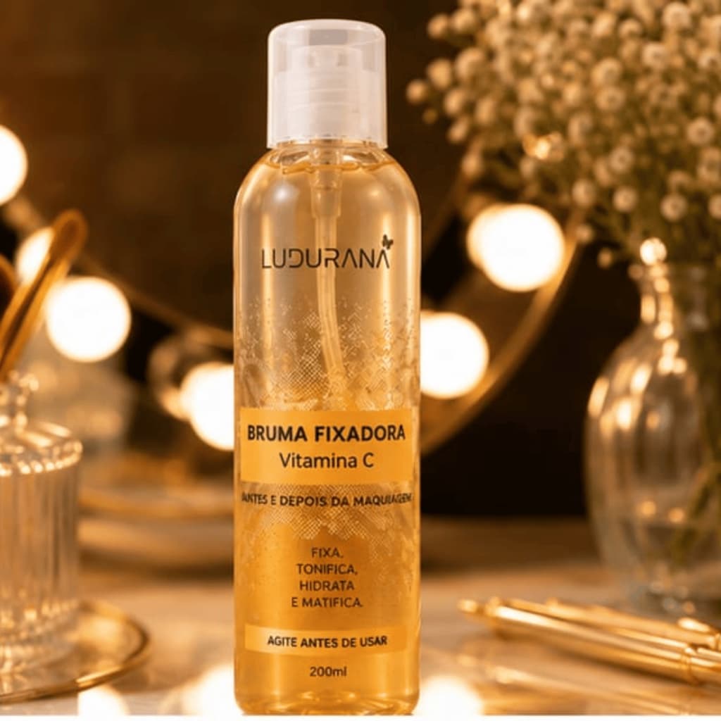 Bruma Facial Fixadora Matte Ludurana 200ml Tonifica, Hidrata e Matifica Antes e Depois da Maquiagem