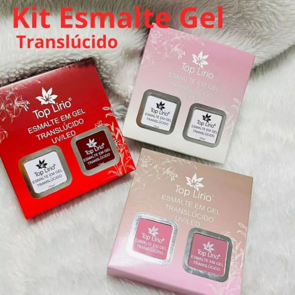 Kit Esmalte Gel translúcido 2 un UV/LED LINDAS CORES.