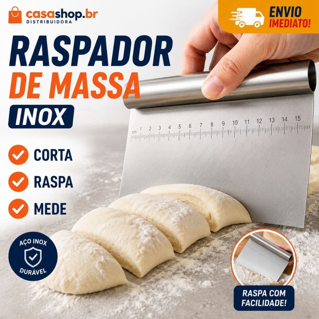 Espátula Raspador Tubular Inox Cortador de Massas Bolo Legumes Multiuso Culinário Para  Cozinha