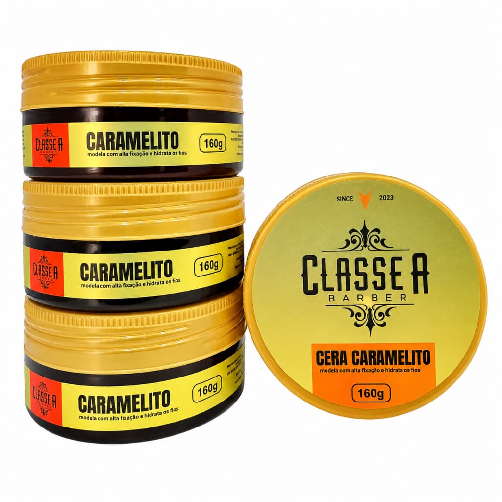 Kit Cera Pasta Modeladora Caramelito Classe A Com 4 Unidades Que Controla Fios Rebeldes E Reduz Frizz
