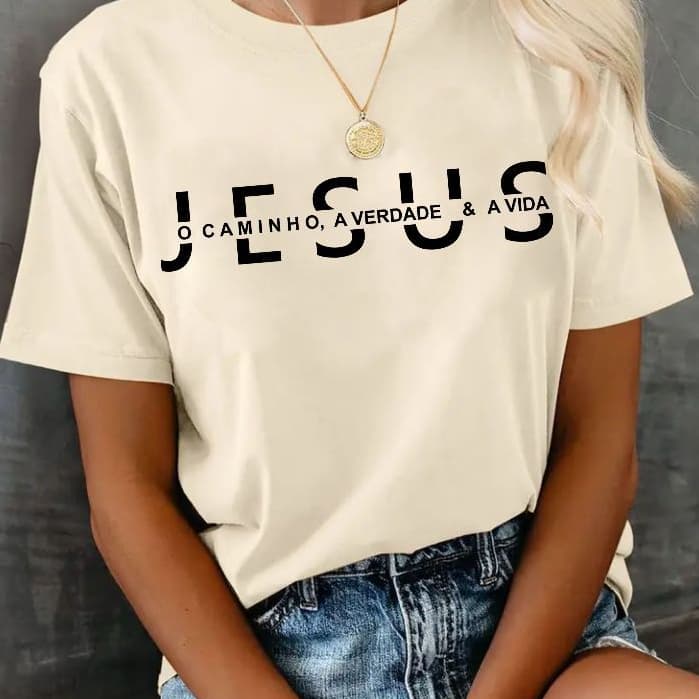 Camiseta Tshirt Camisa Feminina 100% Algodão Casual  gospel cristã cristão evangélica religião Jesus
