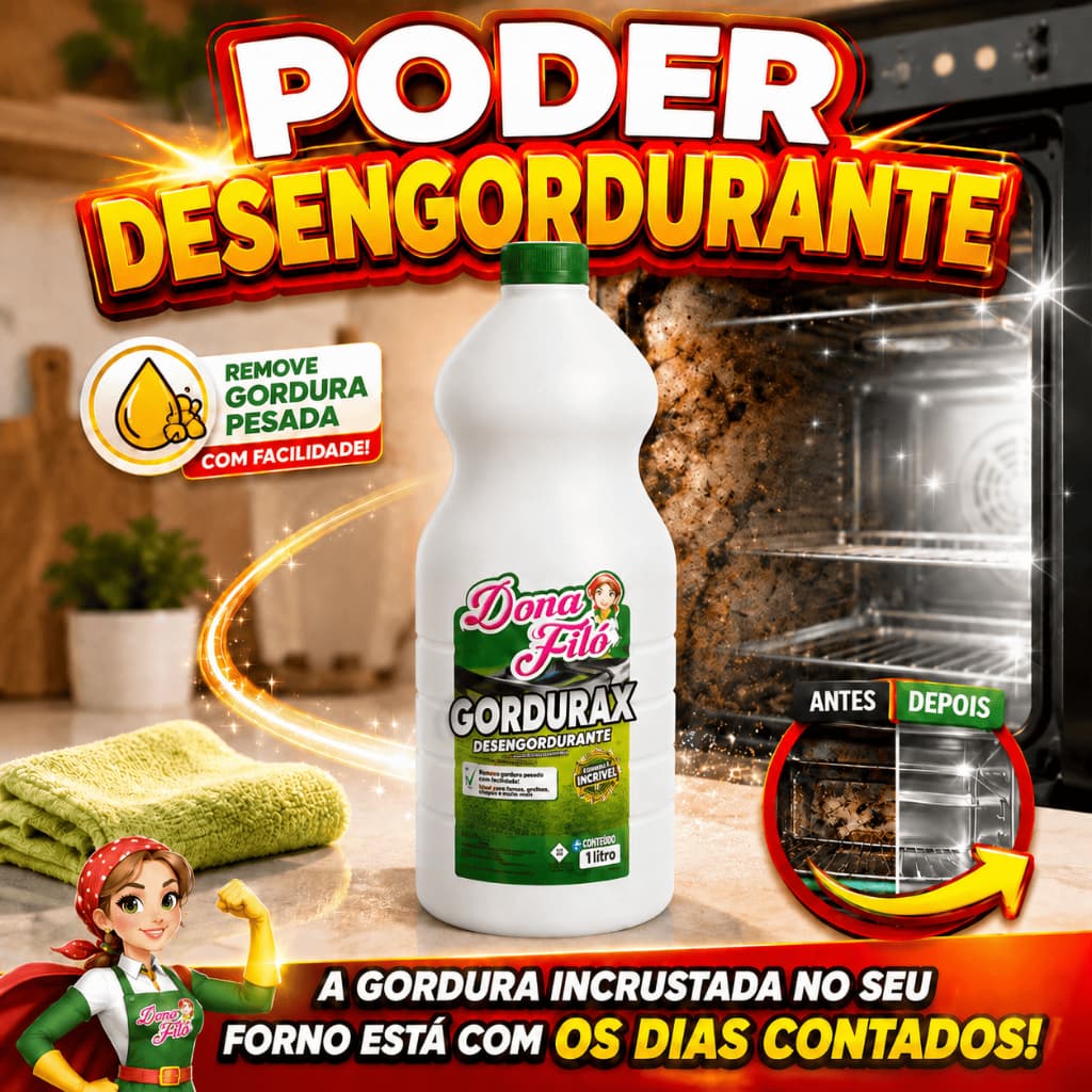Desengordurante Gordurax Dona Filó 2 Litros Limpa Tudo Pesado Profissional Coifa Fogão