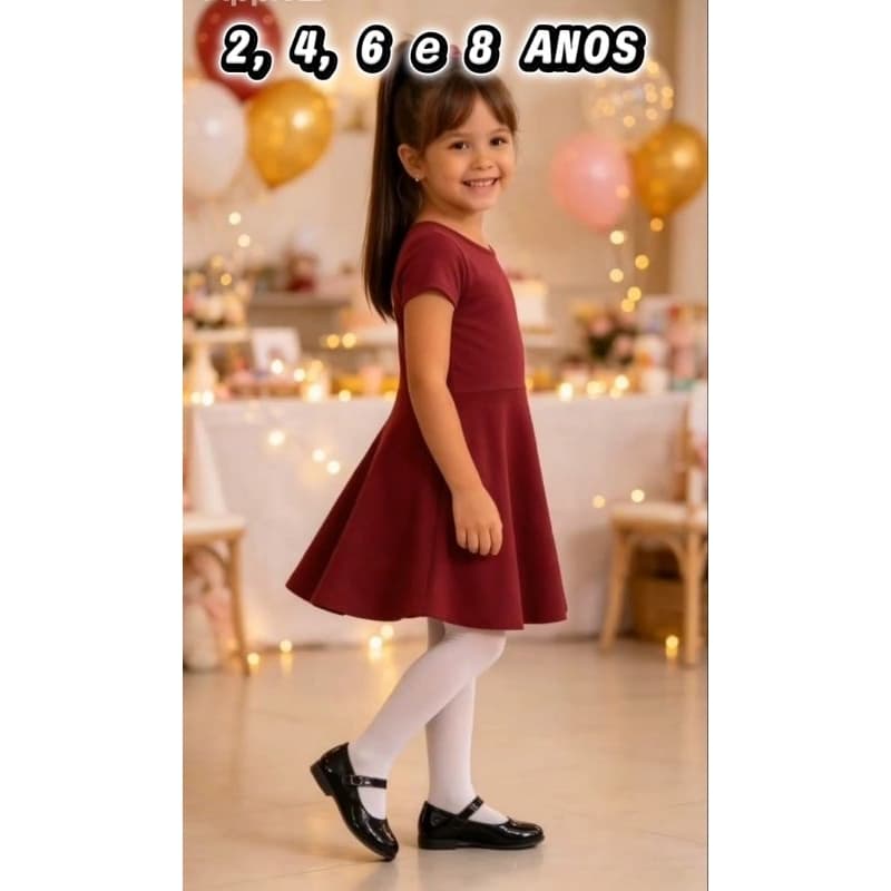 Vestido infantil rodado gode princesa vestido menina soltinho